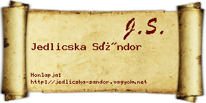 Jedlicska Sándor névjegykártya