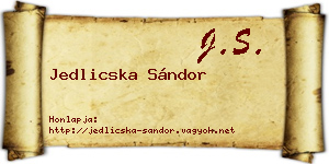 Jedlicska Sándor névjegykártya